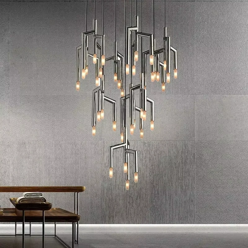 Postmodern Luxury Chandelier Tree Branch Shaped Light for Villa Staircase Restaurant Bar Decor Modern Artistic Living Room Lamp