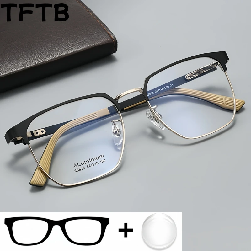 

TFTB Business Men's Optical Prescription Glasses Myopia Hyperopia Progressive Multifocal Anti-blue light UV400 Recipe Eyeglasses
