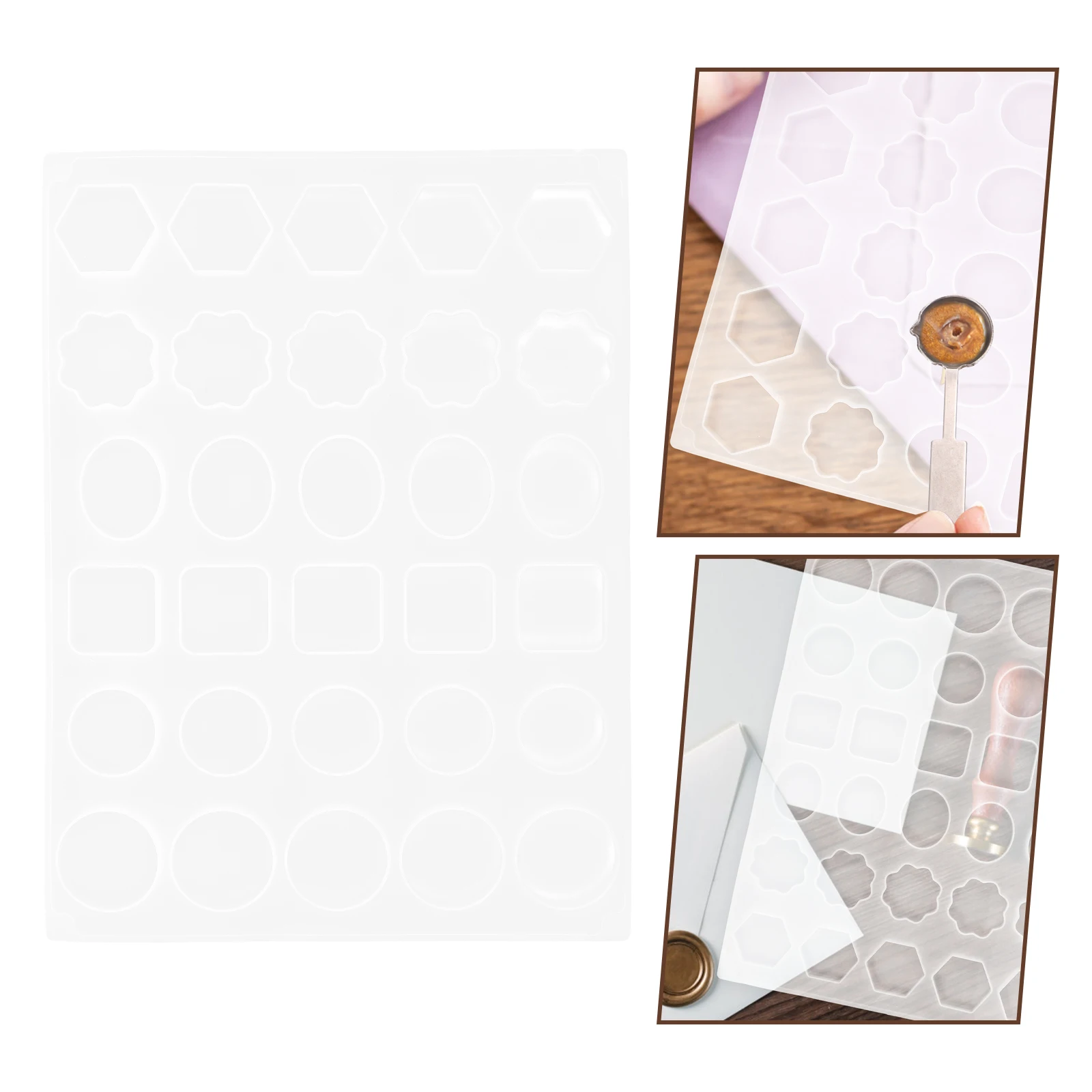 

30 Pieces Geometric Stamp Silicone Mold for Wax Sealing Craft D2872 Design Flexible Wax Melt Mould Making Tool