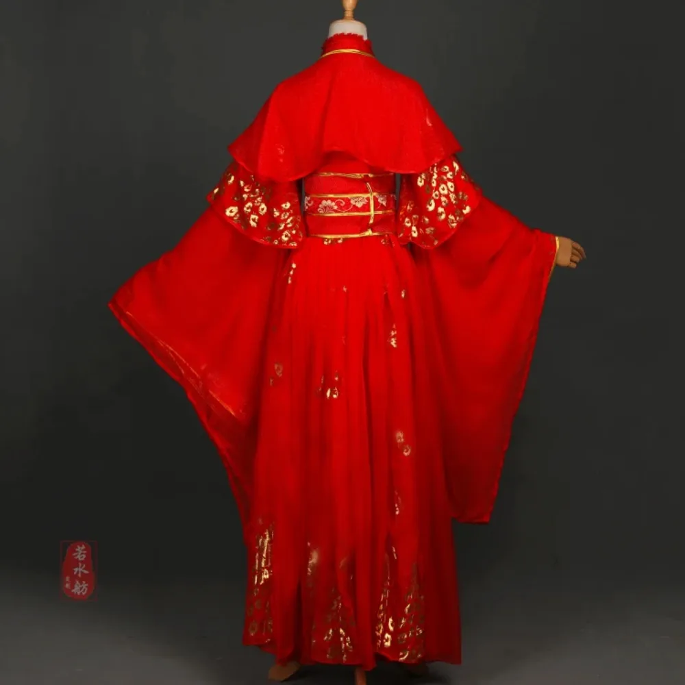 Anime Tian Guan Ci Fu Xie Lian Cosplay Costume Chinese Ancient Hanfu Red Wedding Dress Halloween Costumes Wigs for Women Girls