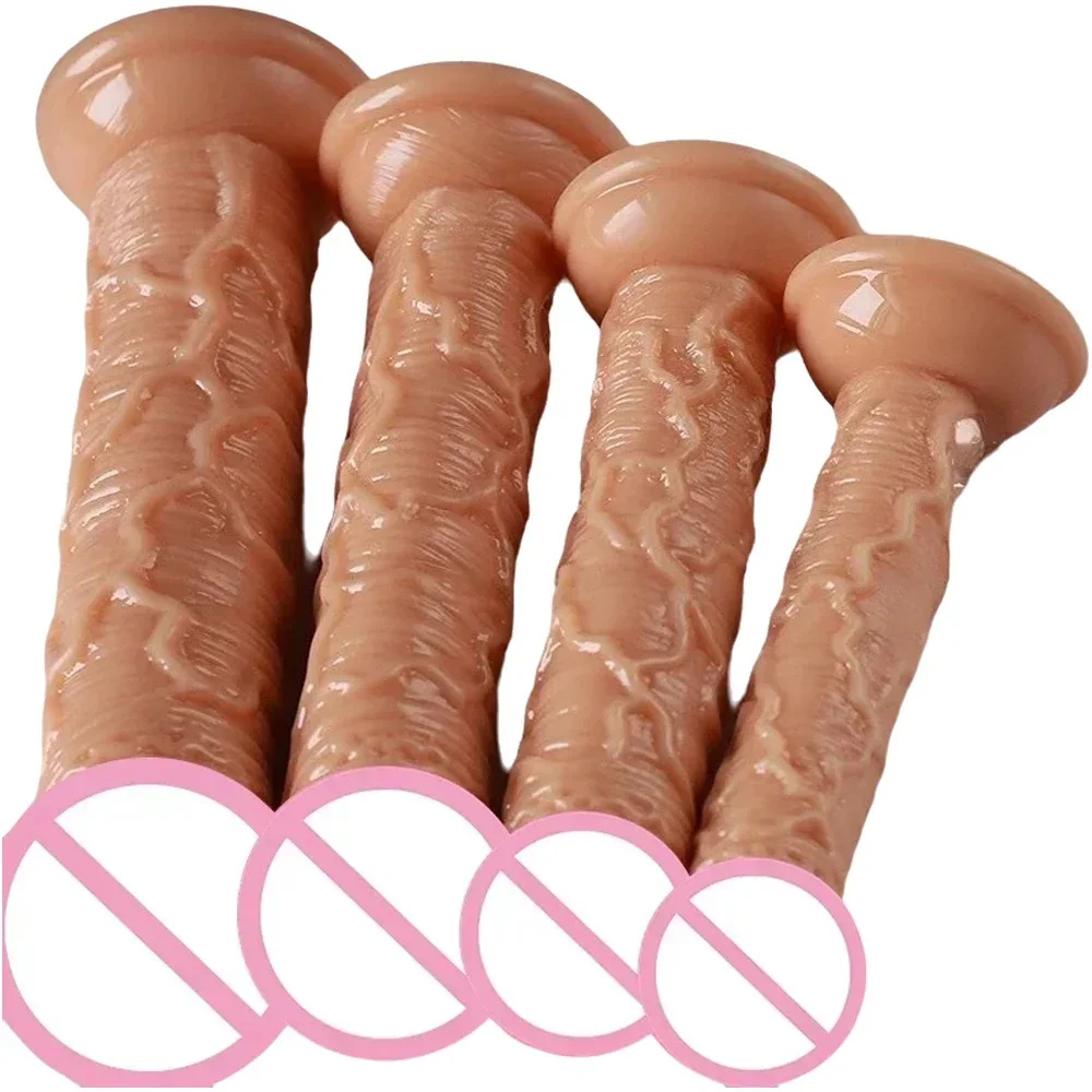 Mini-Simulationsdildo mit Saugnapf, weiblicher realistischer Penis für Frauen, Masturbator, kleiner Analplug, Dick, Spielzeug für Erwachsene, günstig