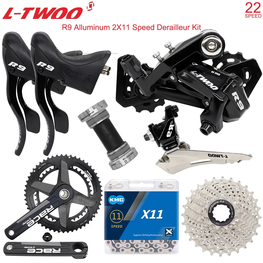 LTWOO R9 2X11 Speed Derailleur Groupset for Road Bike Shifter Lever Derailleurs Sunshine Cassette RS501 Bottom Kit Bicycle Parts