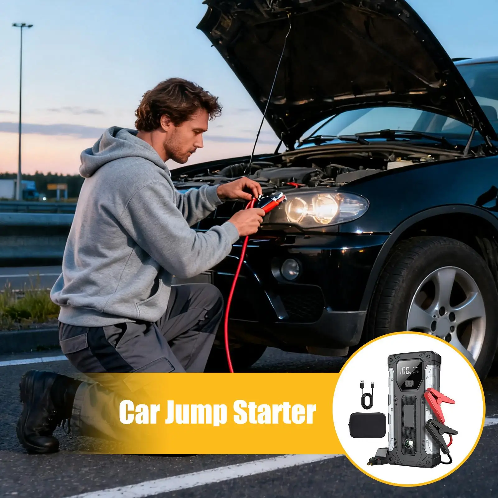 

Автомобильный стартер 12 В, аккумуляторный аккумулятор для автомобиля, внедорожника, грузовика, смартфона, ноутбука