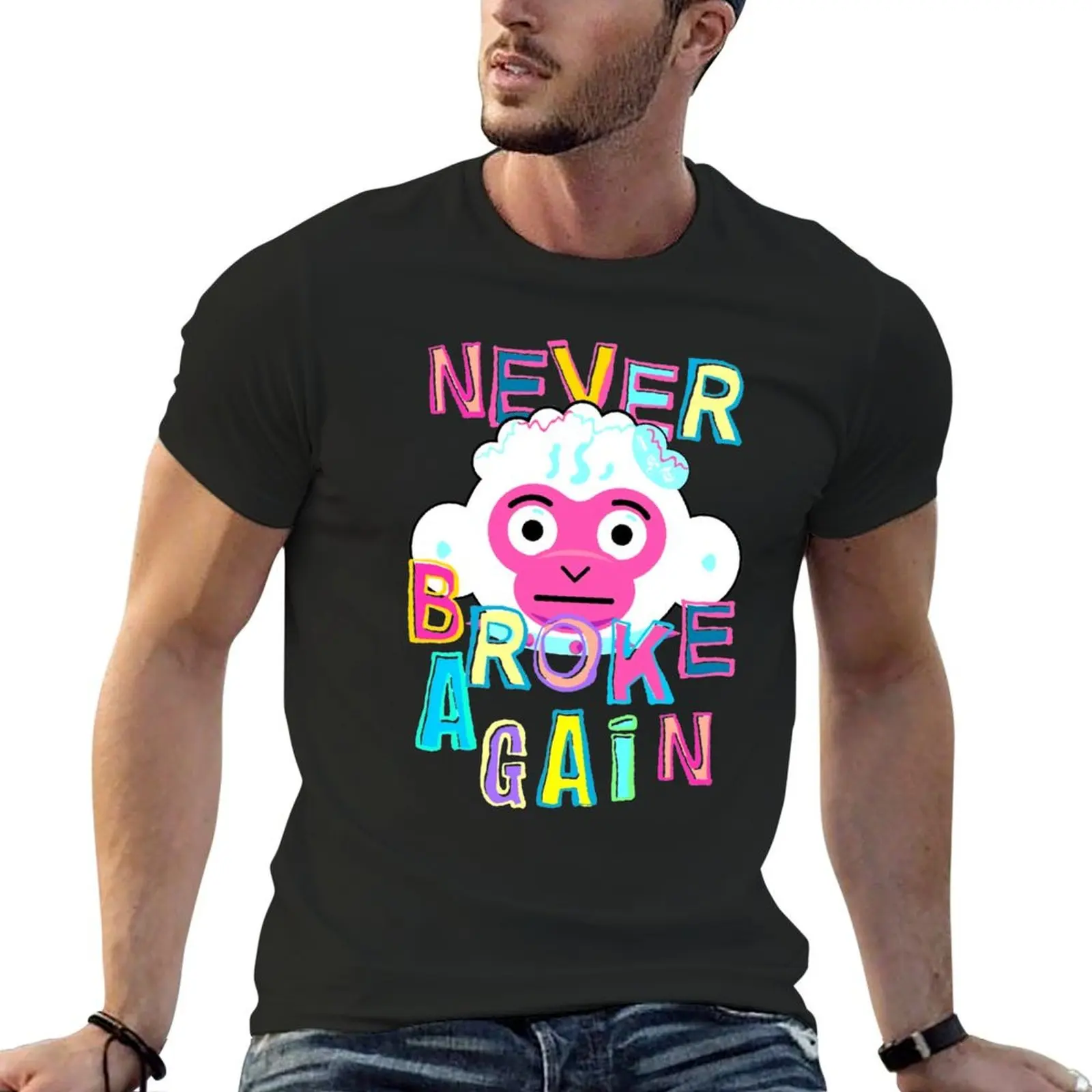 

Never Broke Again Monkey T-Shirt Aesthetic clothing graphic shirts vintage graphic tee clothes for men