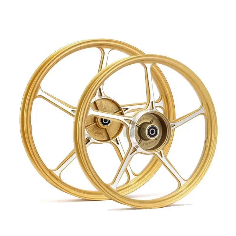 Custom Tubeless Forged Motorcycle Wheels Alloy Rims For Motorcycle Gold Strong Motorcycle Rim