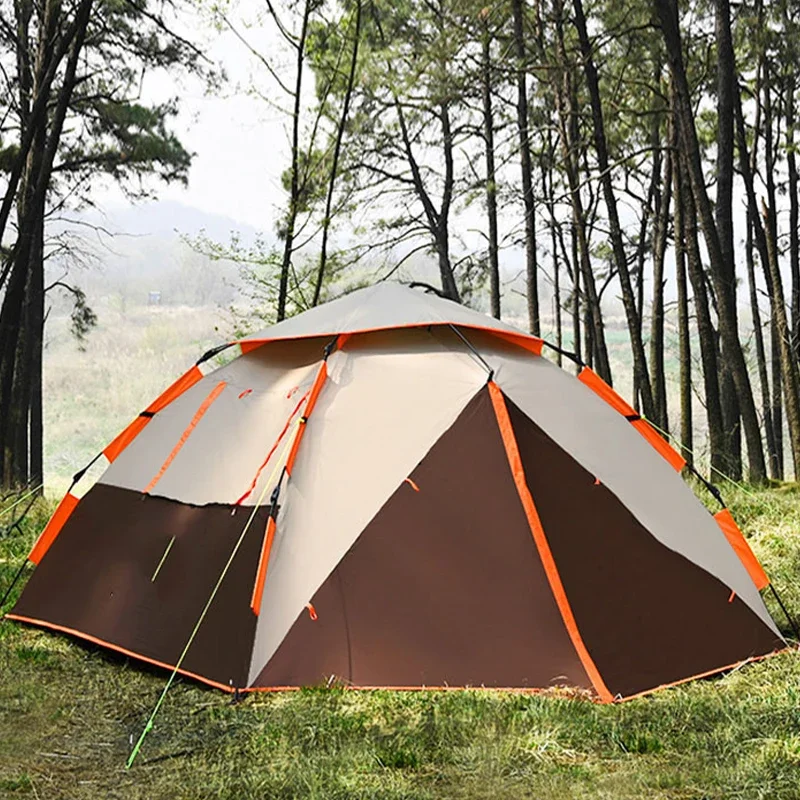 Easy Set Up Family Waterproof Large Space 3-4 Person Automatic Camping Tent For Backpacking Hiking