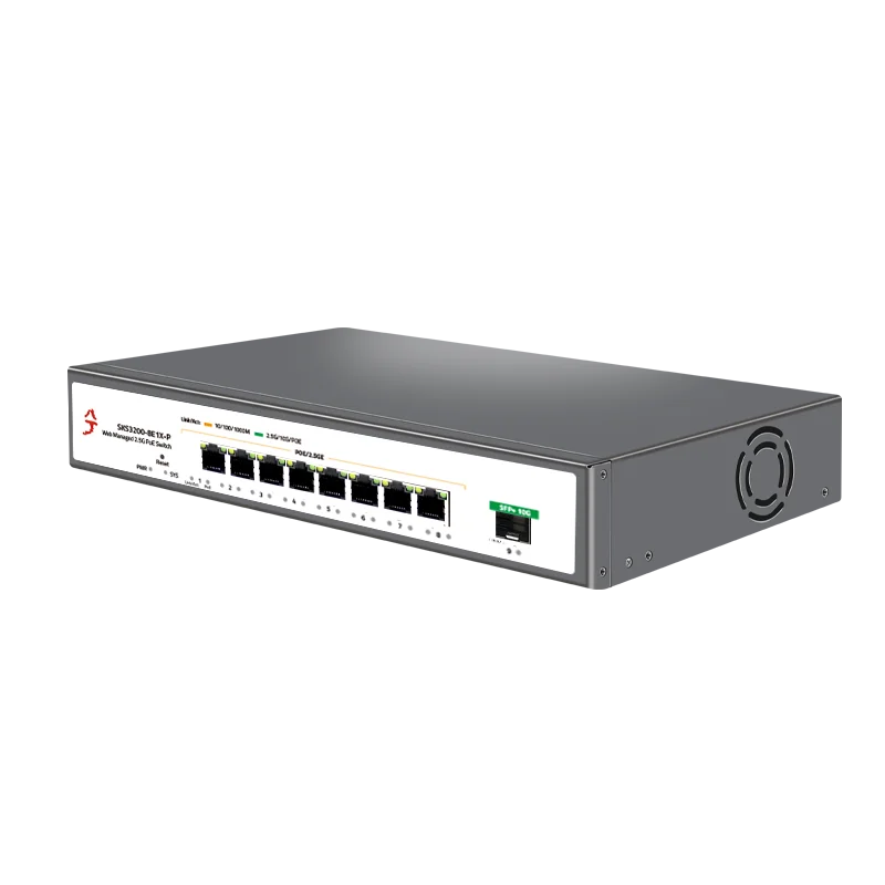 XikeStor Simple L2 Managed POE Ethernet Switch 8-Port 2.5G POE RJ45 1-Port 10G SFP+ Switch Web Manage VLAN/Port Aggregation