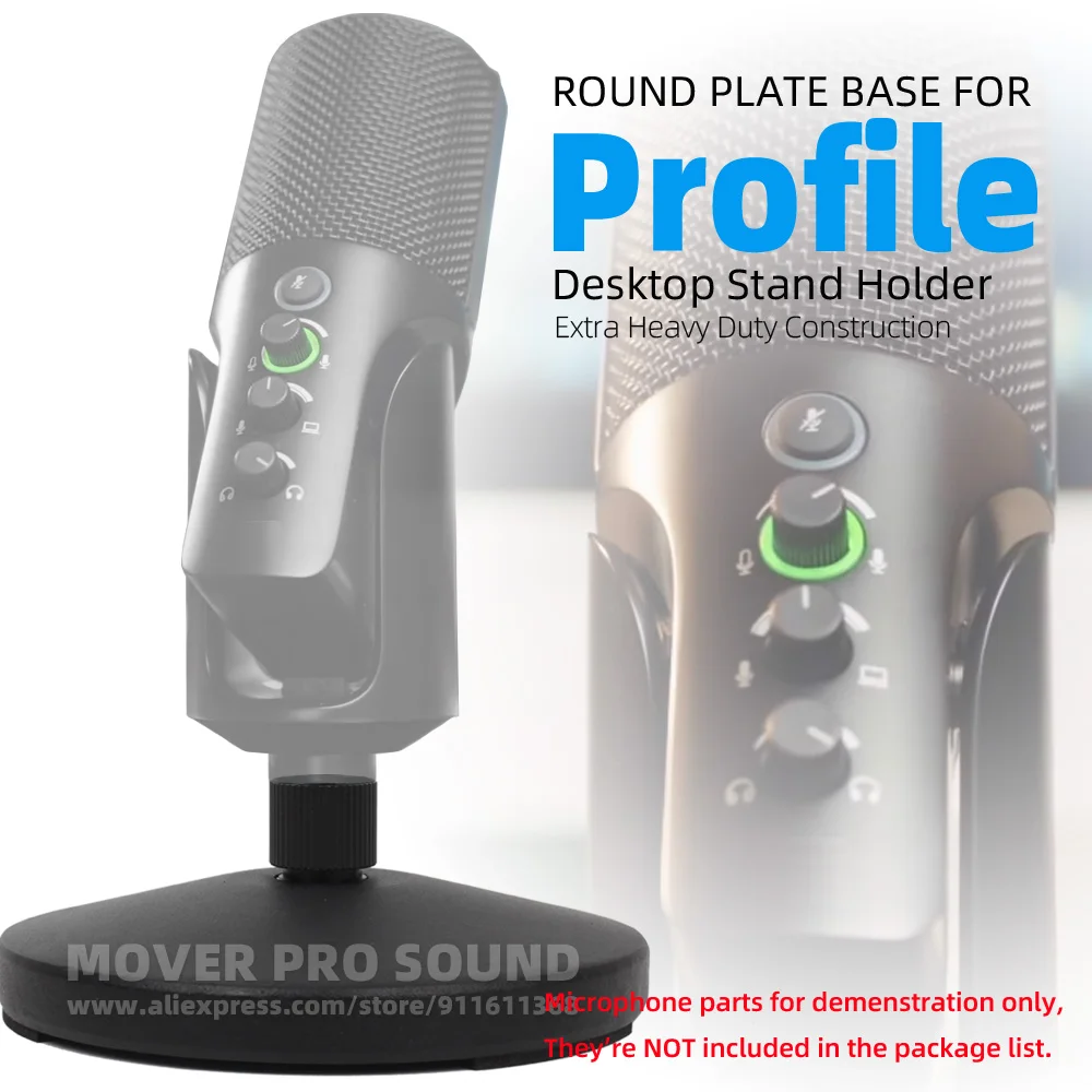 For Sennheiser Profile Tabletop Microphone Stand Round Plate Base Mike Support Desktop Table Desk Mic Holder Mount Pedestal