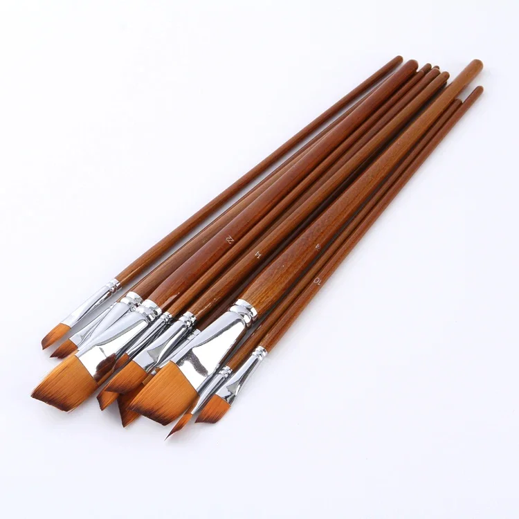 13PCS/lot Oblique Front Double Color Nylon Hair Brushes Set Of Gouache Pen Watercolor Pen Brush Set