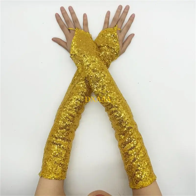 DXAA 2pcs Arm Gloves Unisex Reflective Gloves Color Glitters Gloves for Outdoor Enthusiasts