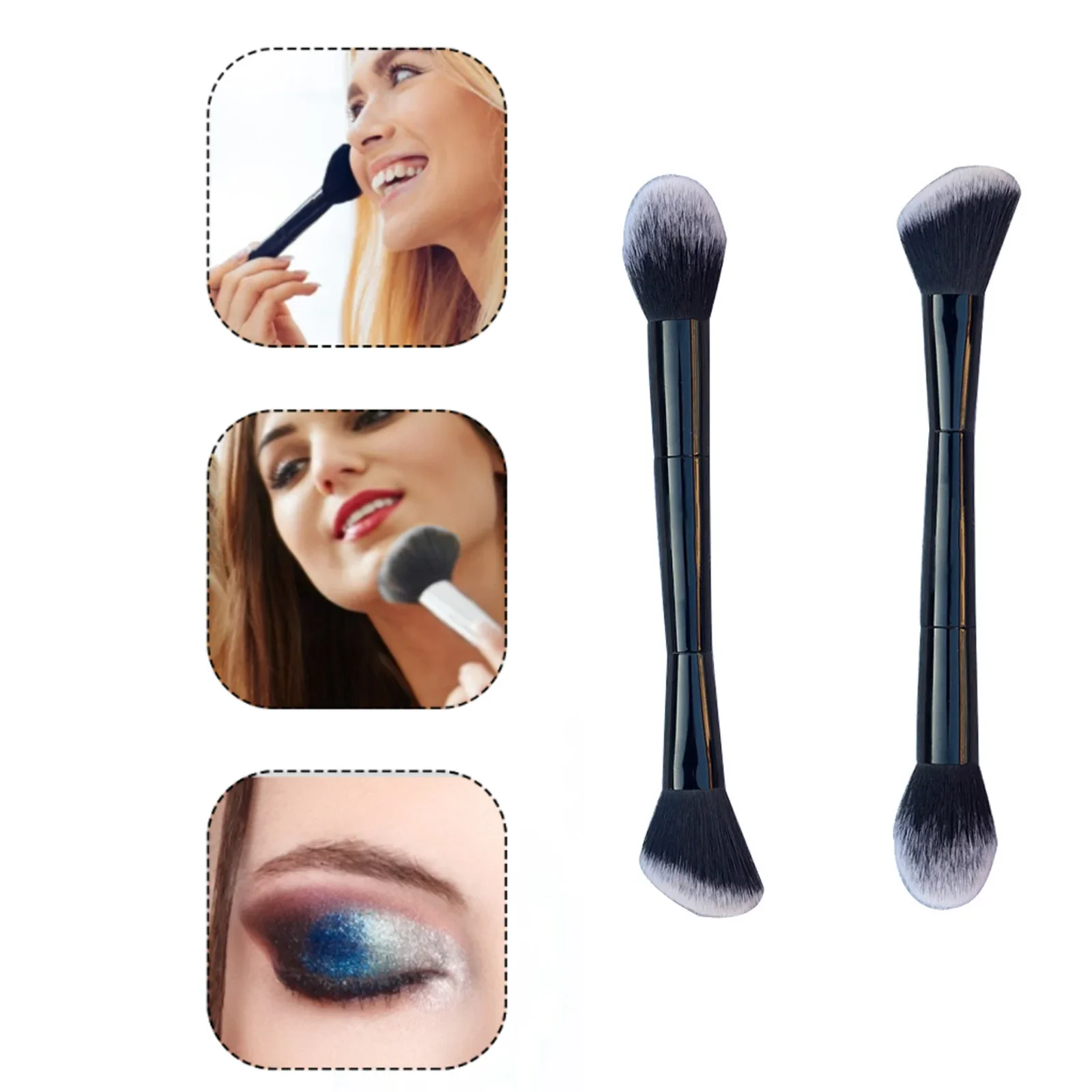 Double Ended Makeup Brushes Face Brush Repair Brush Contour Brush for Liquid Cream Powder Face Beauty Cosmetic Tools