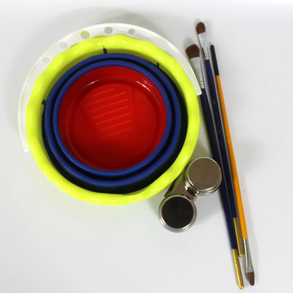 Stivale per lavaggio con penna in silicone Secchio per lavaggio con pennello creativo Vernice ad acquerello per secchielli per pittura con rondella