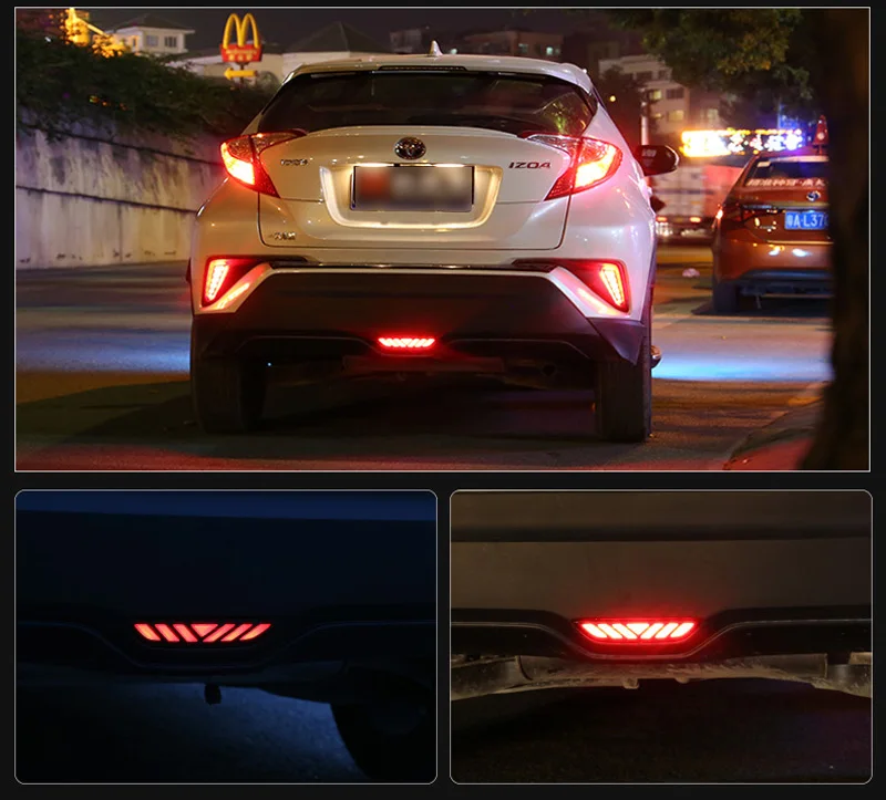 For Toyota C-HR CHR 2016 2017 2018 SNCN Multi-functions Car LED Bumper Light Rear Fog Lamp Reverse Light Auto Bulb Brake Light