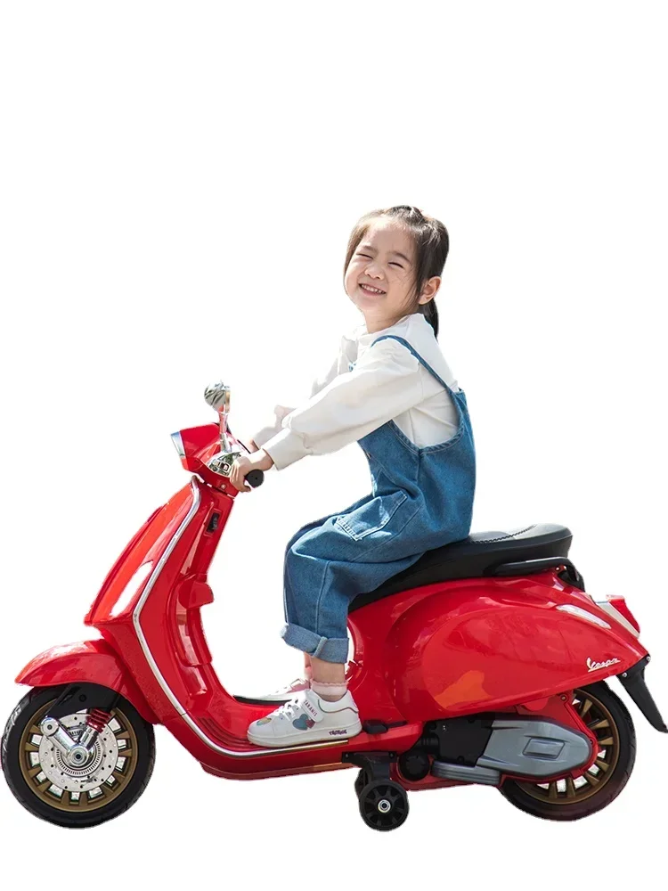 

TLL Double Motorcycle Children's Electric Tricycle Anti-Rollover Toy Car