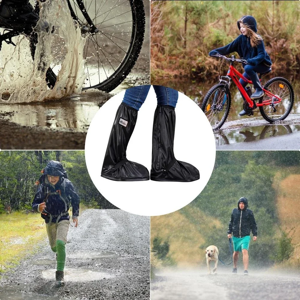 Waterproof Reusable Motorcycle Cycling Shoe Covers for Rain Boots Overshoes Outdoor Tourist Anti-slip Shoes Protector Cover