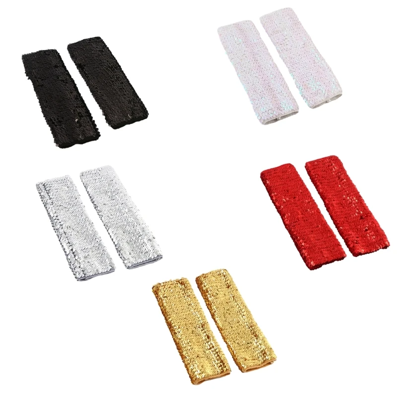 652F Shinning Sequins Design Half Finger Gloves Elastic Mermaids Show Party Gloves