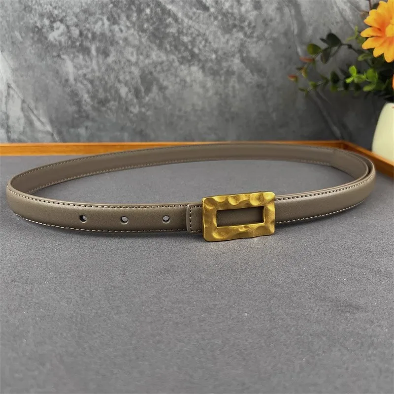 เข็มขัดหนังแท้ทรงคอร์เซ็ทสำหรับผู้หญิง หัวเข็มขัดสี่เหลี่ยมสีทอง  รุ่น J1658 ใช้ตกแต่งชุดเดรสหรือคาดเอว