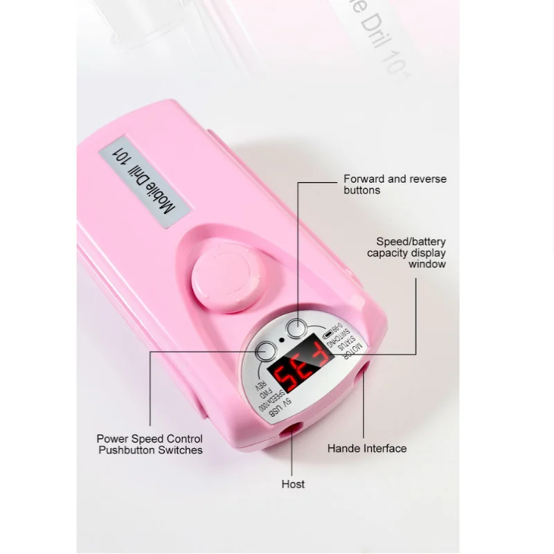 Elektrische nagelboormachine Professionele nagelboren voor gelnagellak Oplaadbare draagbare nagelvijl, manicuregereedschap 35000 RPM