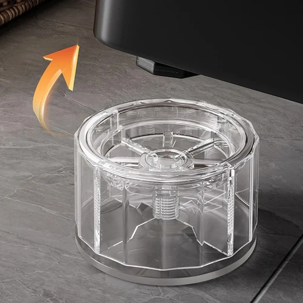 Фото Комплект из 4 регулируемых по высоте антивибрационных подставок для стиральных машин: бесшумные демпферы, противоскользящие накладки для увеличения высоты