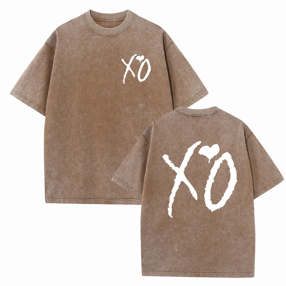 The Weeknd XO Washed T-shirt The Weeknd Merch Unisex Casual Harajuku Short Sleeve Tshirts