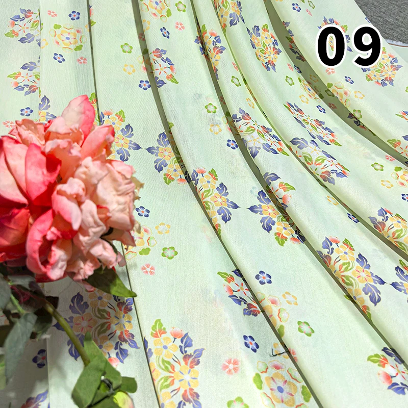100X150CM Tang Dynasty Ancient Style Group Flower Printing Fabric DIY Sewing Hanfu Dress Stage Costume Crafts Fabric