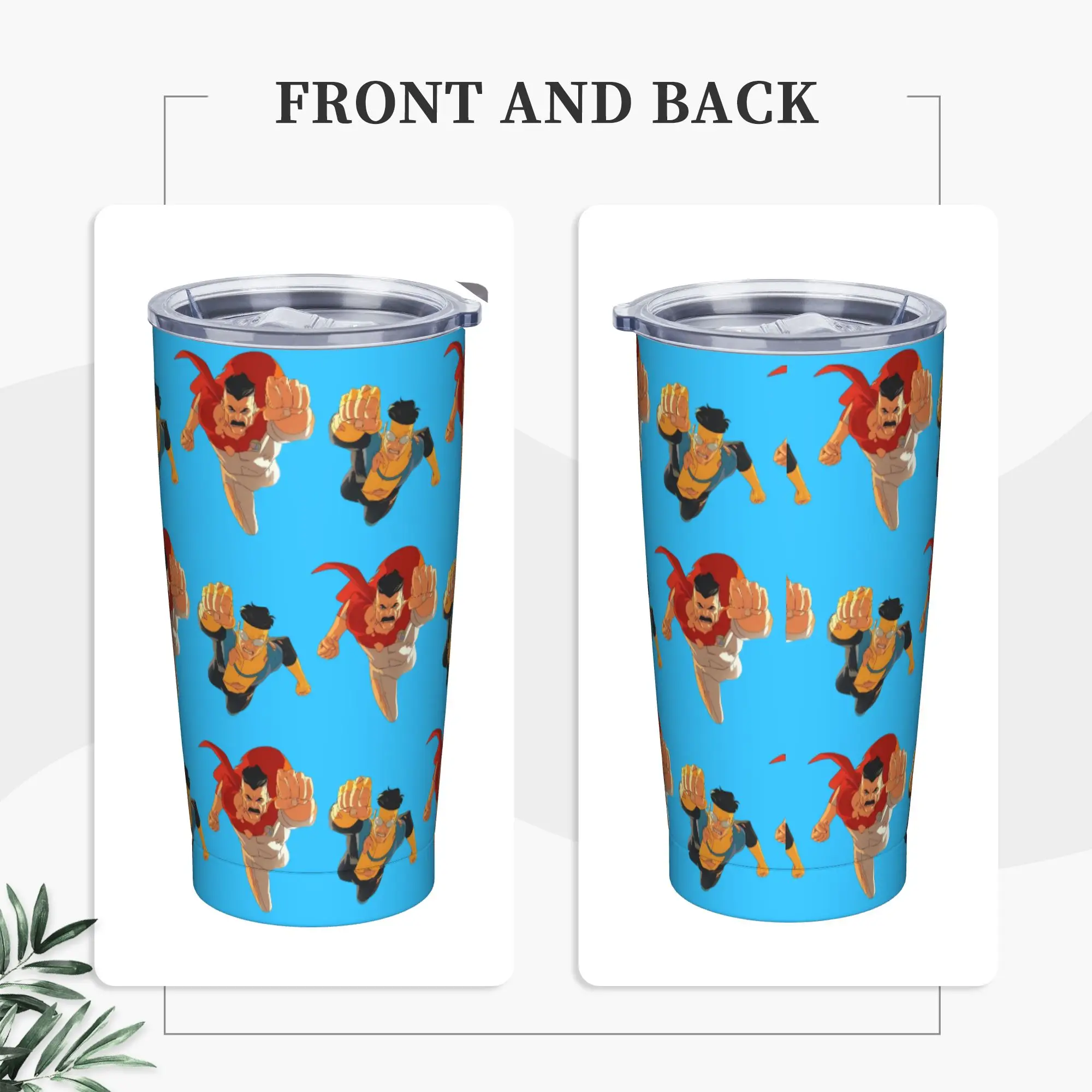 Anime Invincibles Tumbler  Travelist Large Car Mugs Leakproof Cold and Hot Milk Tea Water Bottle