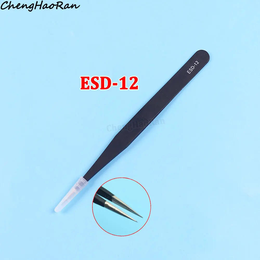 1 Piece Anti-static ESD Tweezers Electronics Repair Tools for Repair Electronic Component capacitors resistors IC chip DIY Tools