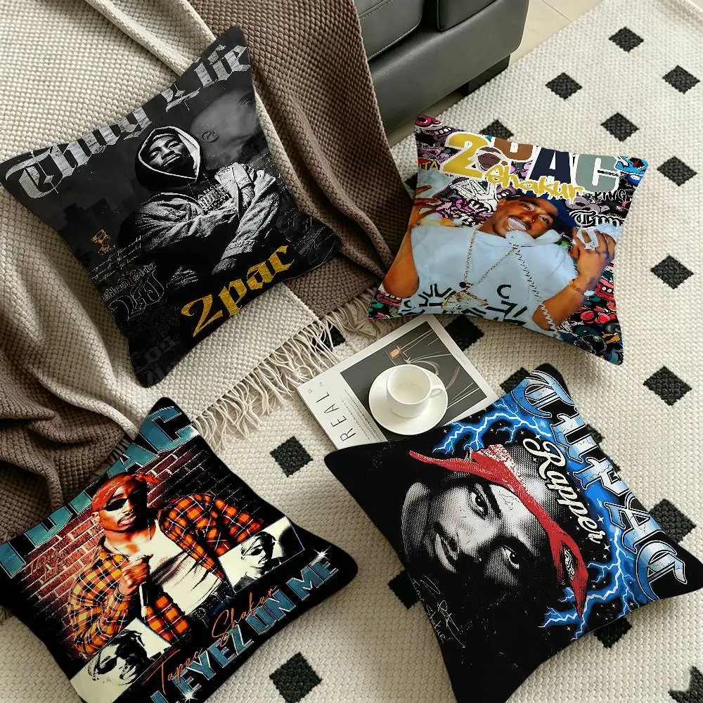 Hip Hop Singer 2-2Pac-MT Tupac Shakur  Cushion Cover Polyester Sofa Cushions Decorative Throw Pillows Home Pillowcover