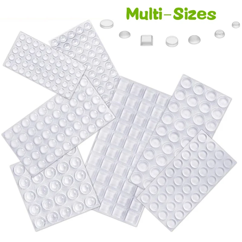 100PCS Self Adhesive Transparent Door Stops Rubber Damper Buffer Cabinet Bumpers Silicone Furniture Pads Cushion Protective Pads
