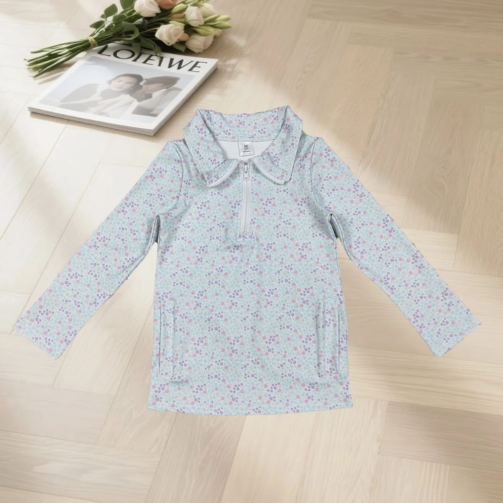 

10,10 топы для маленьких девочек, маленькие пуловеры на молнии с цветочным принтом и карманами для йоги, активный топ для маленьких девочек