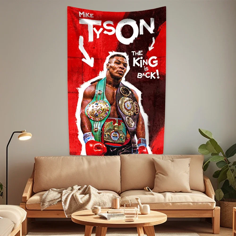 

Mike Tyson Tapestry Boxing Champion Poster Printed Wall Hanging Carpets Bedroom Or Home Decoration Party Backdrop