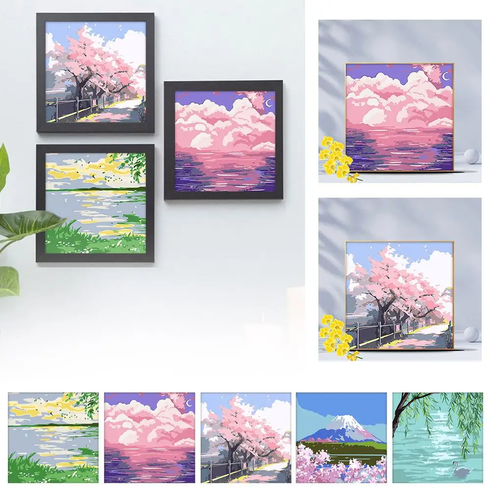 NEW Style High-end Oil Painting By Numbers For Adults Landscape DIY Scenery Canvas Painting Handpaint Number Painting Gift U2Q5