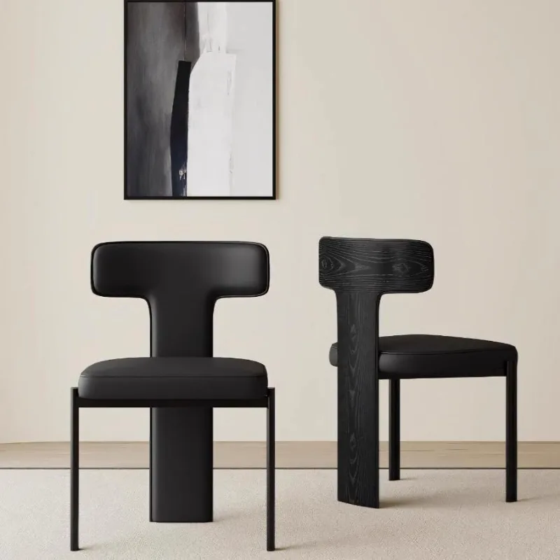 

Designer Wood Legs Dining Chairs Black Classic French Relaxing Dining Chair Kitchen Modern Silla Para Comedor Furniture Home
