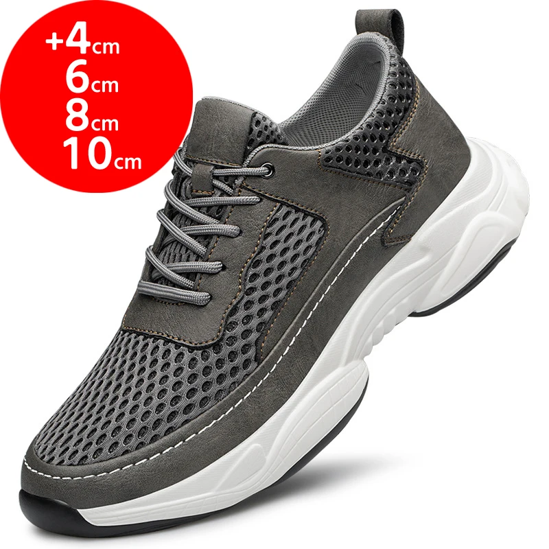 

Men's height increasing shoes increase 4/6/8cm invisible inner height increasing shoes mesh breathable lightweight casual shoes