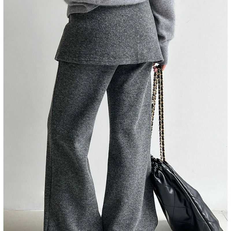 2025 Winter New Fashionable Puff Curtain Relaxation and Slimming Bell shaped Pants Casual Pants for Women