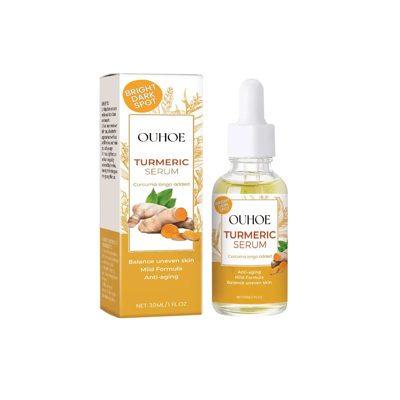 OUHOE Turmeric Essence Improves Skin Condition Repair Dull Face Hydrating and Hydrating Turmeric Essence Improves Skin Tone