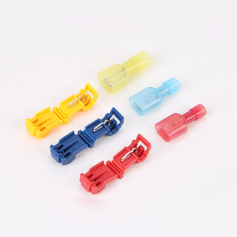 Wire Connectors Spade Terminals Hand Tool Set, T-Tap Snap Splice Lock Wire Male Quick Spade Terminal Connector Diy