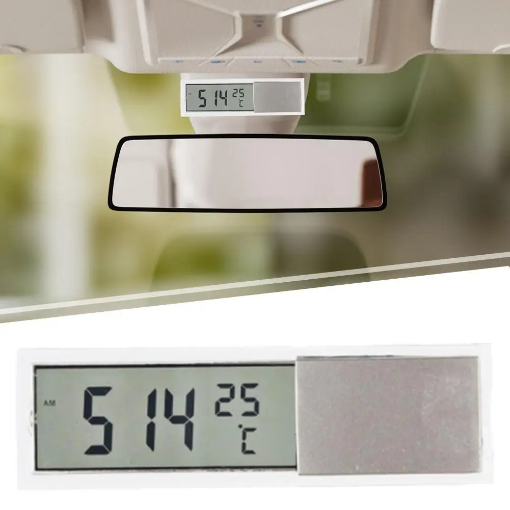 2 In 1 Automobile Car Clock LCD Display Sucker Type Thermometer Car Clock Interior Ornament Accessories Portabl P7K7