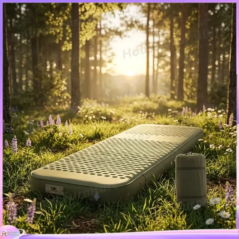 Portable 30D Elastic Fabric TPU Air Sleeping Mat Camping Mattress with Built in Pump Fast Inflatable Pad for Hiking