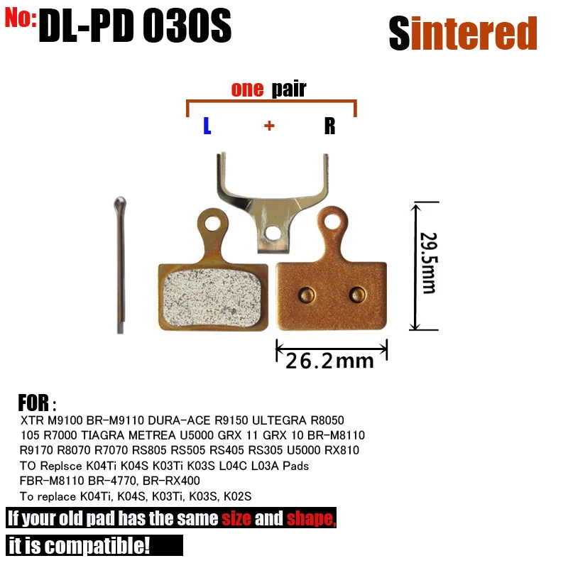 DELT 10 Pair Bicycle Disc Brake Pads For SHIMANO XTR,M9100,M9110,BR-M8110,DURA-ACE R9150,K03Ti,K03S,K02S,Sintered,BIKE,Part