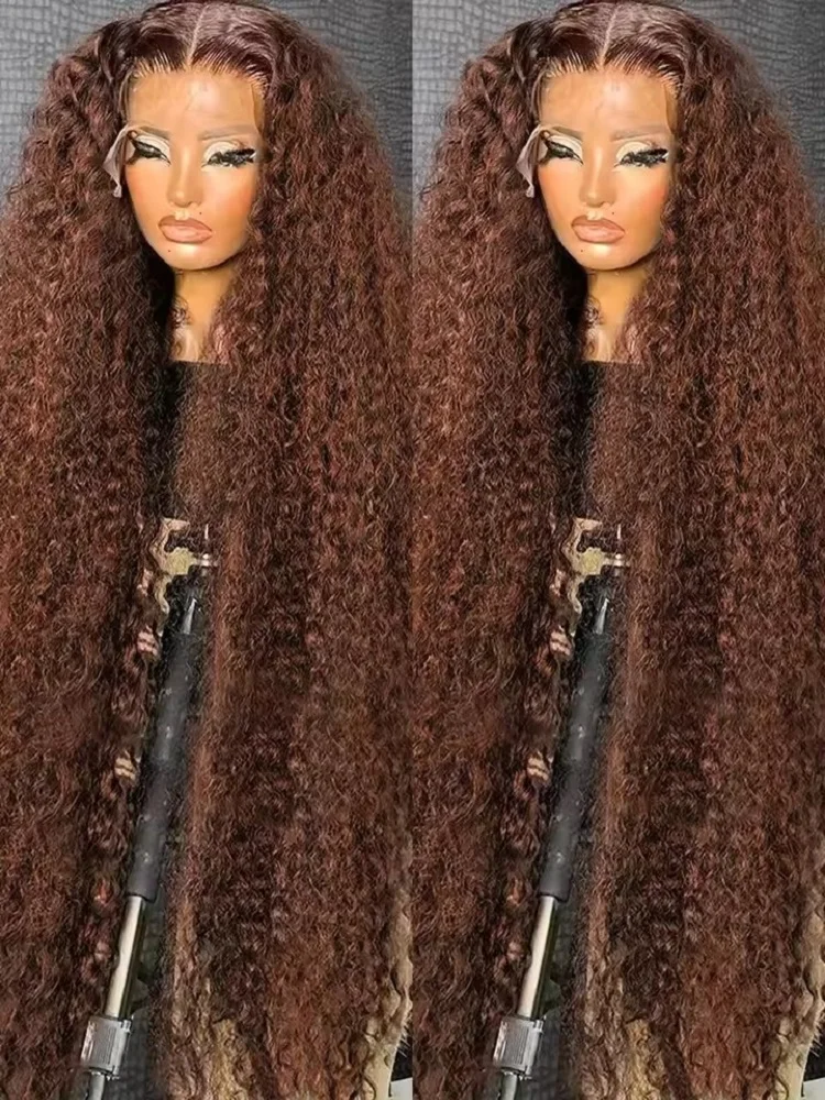 Chocolate Brown Lace Front Wigs 13x6 Hd Human Hair Lace Frontal Wig 13x4 Deep Wave Colored Wig For Women 250 Density Pre Plucked