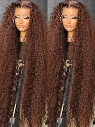 Chocolate Brown Lace Front Wigs 13x6 Hd Human Hair Lace Frontal Wig 13x4 Deep Wave Colored Wig For Women 250 Density Pre Plucked