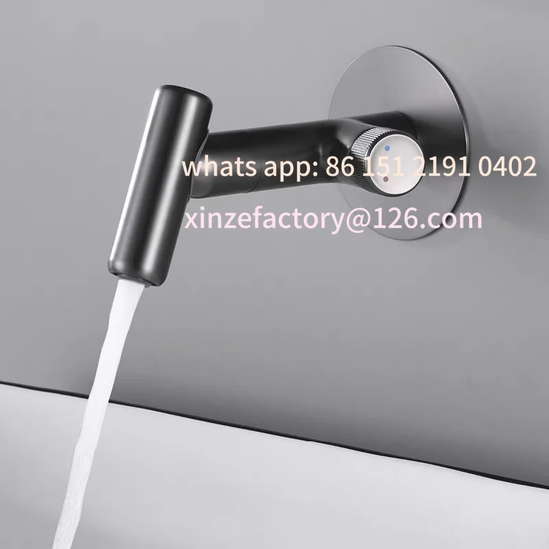 

Customizable Grey All Copper Universal Swivel Basin Faucet Hidden Bathroom Cabinet Face Wash Hot and Cold Faucet