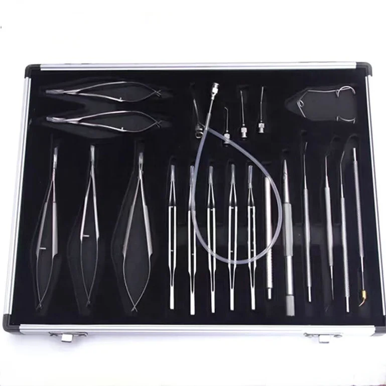 21-Piece Ophthalmic Surgery Kit Stainless Steel Cataract Set for Intraocular Lenses