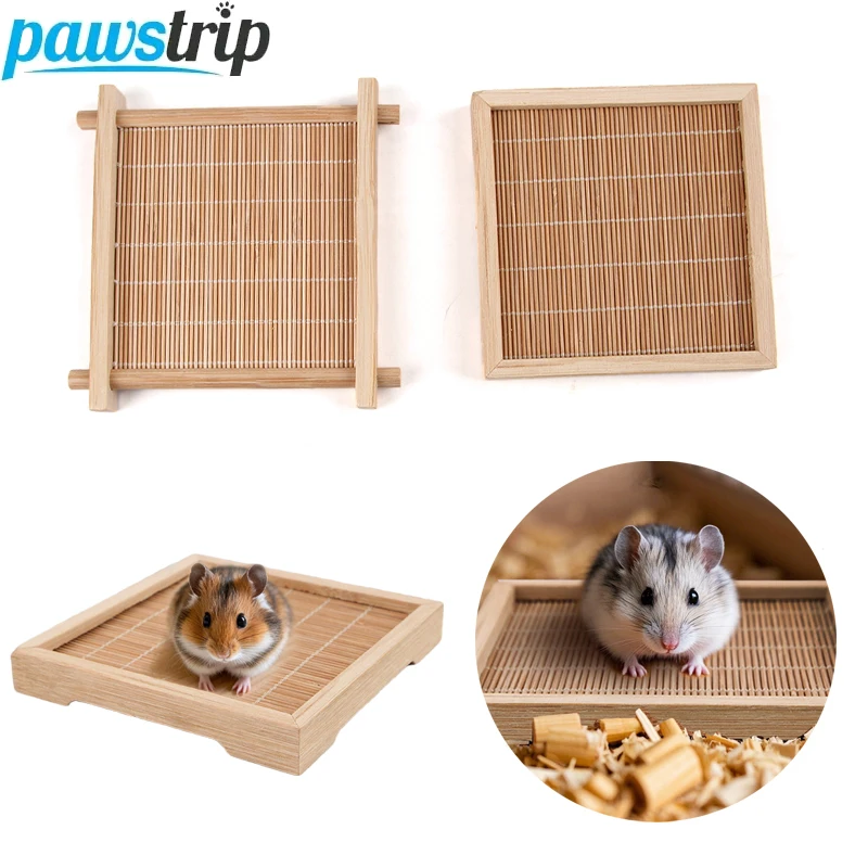 Almohadilla refrescante de madera para hámster, estera de conejillo de indias transpirable de verano, estera cuadrada para animales pequeños para conejillo de indias, hámster Chinchilla