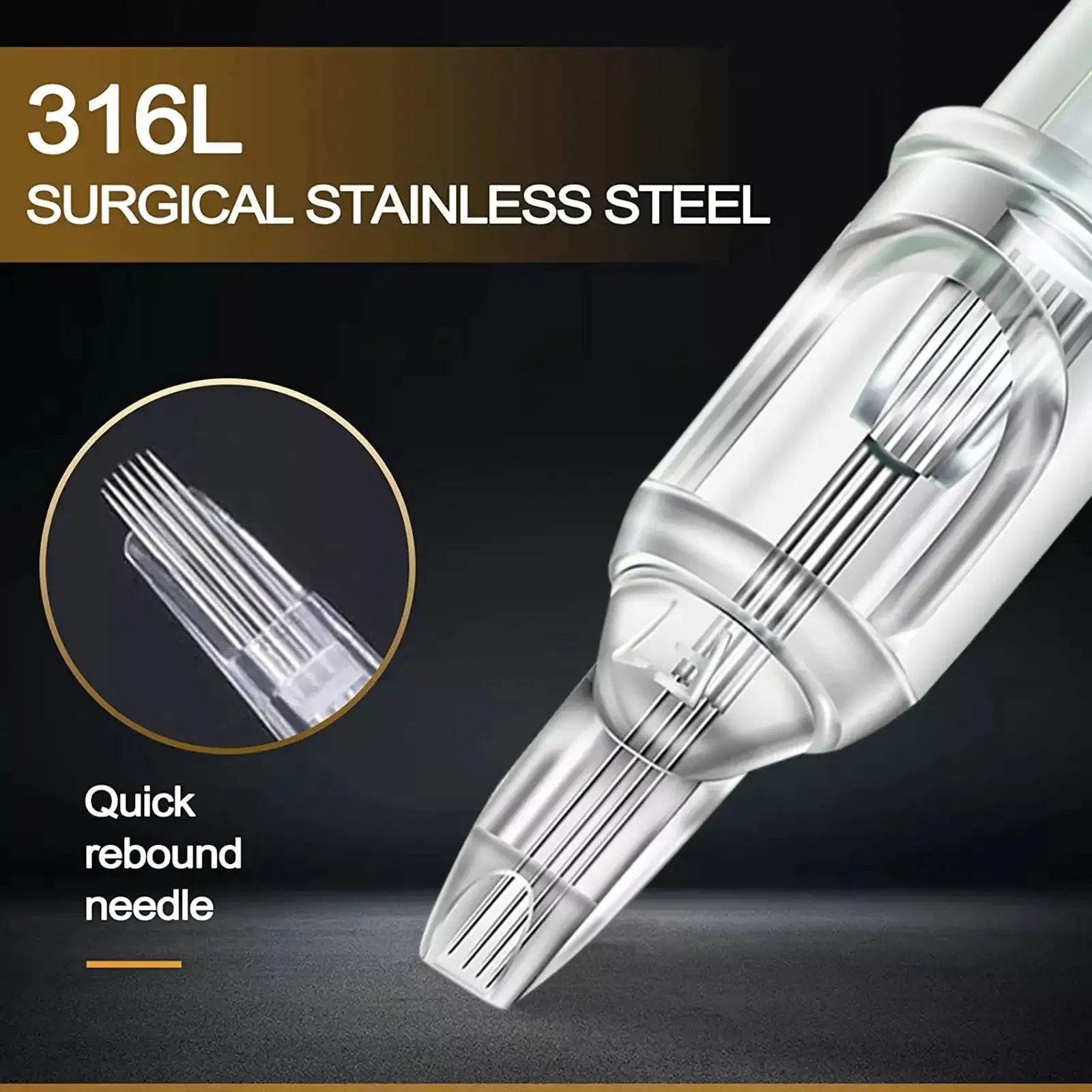 10pcs Tattoo Cartridge Needles RL RS RM M1 Disposable Sterilized Safety Tattoo Cartridge Needle for Tattoo Pen Machines Grips