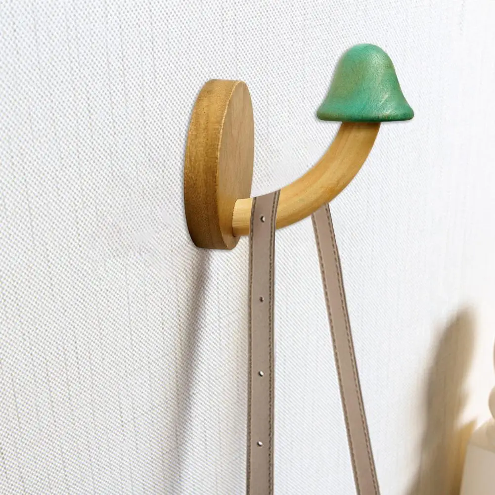 

Wooden Coat Hook Rustic Wooden Hook Versatile Wooden Mushroom Wall Hook Heavy Duty No Drill Solution for Bags for Bathroom