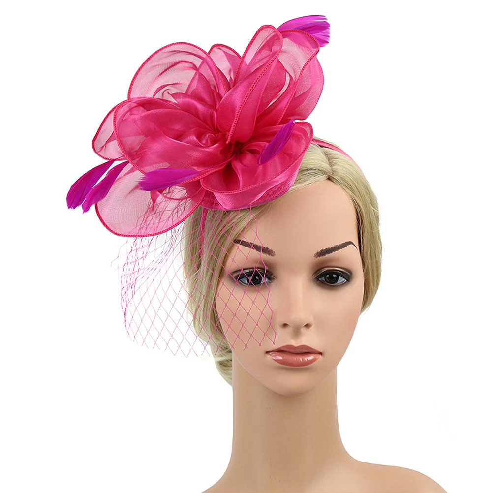 

Chic Flower Fascinator Headband Detachable Hair Clips for Wedding Prom Banquet Tea Party Cocktail Fascinator Hair Accessory