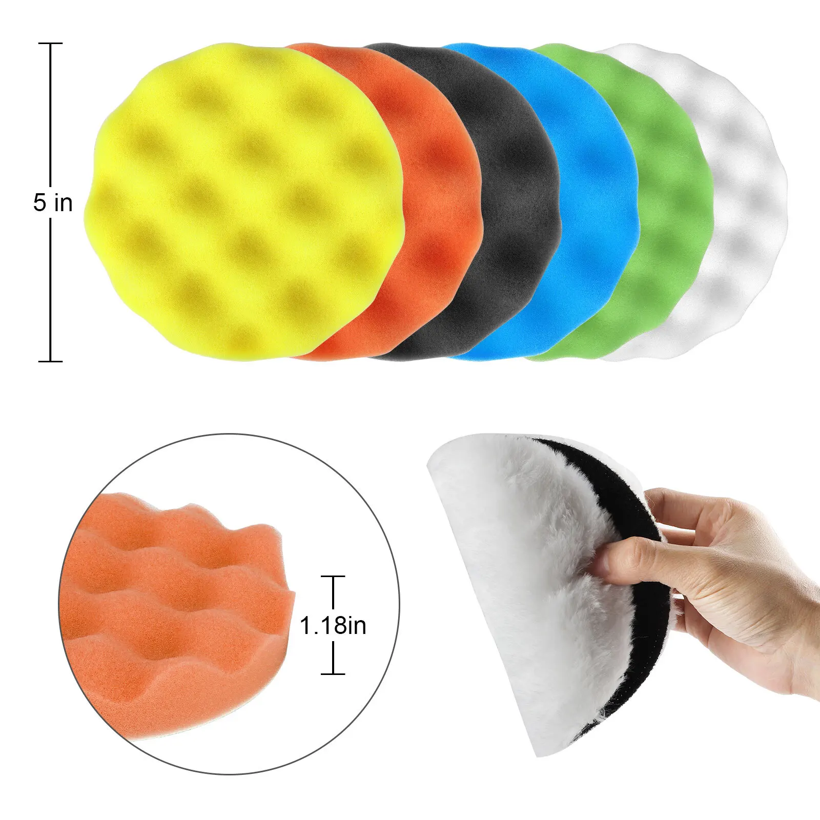 Popular Car Buffing Pads Polishing for Drill Sponge Kit Set Waxing Foam Polisher Sealing view 7