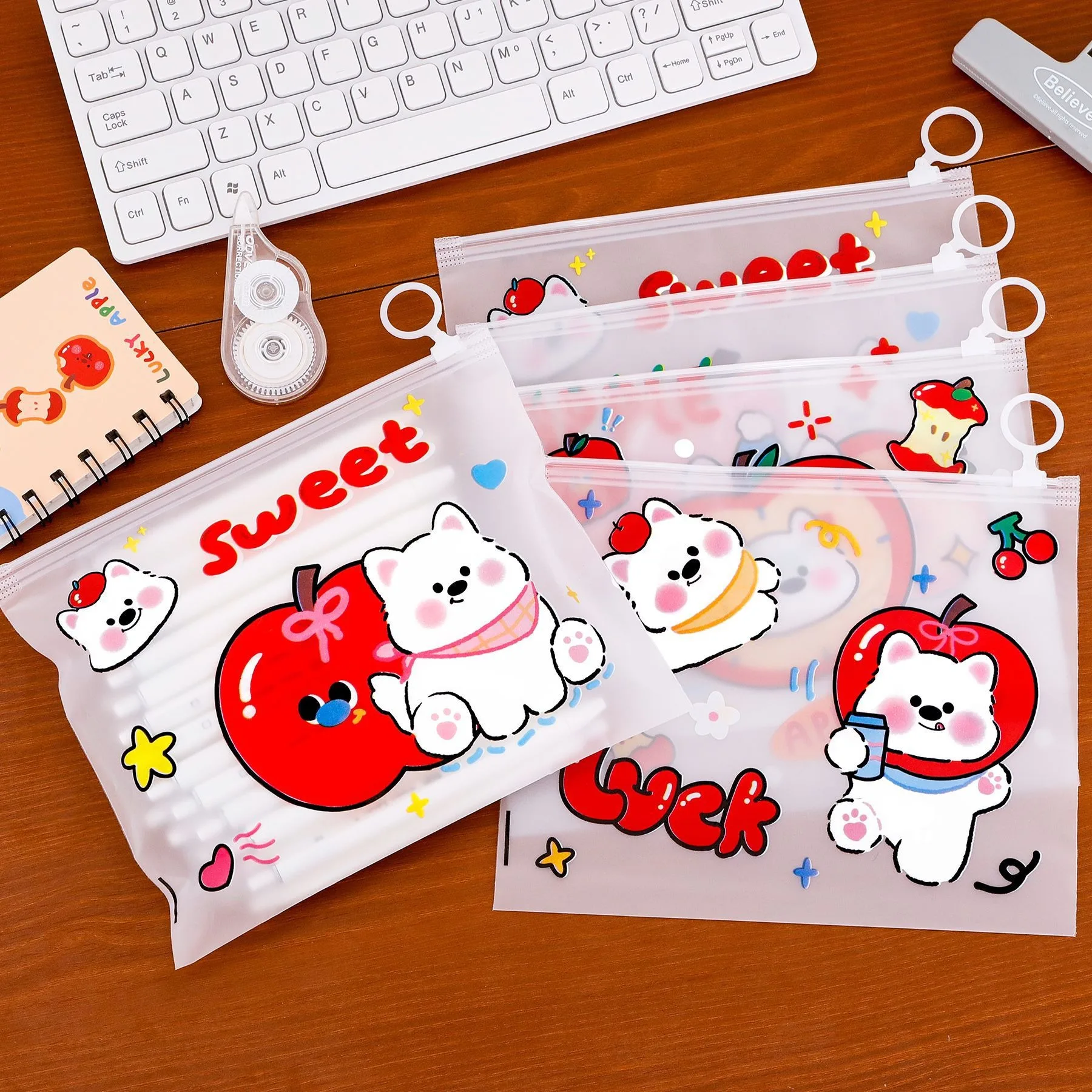 Westie Document Folder for Student Cute File Holder Papers Aesthetic School Supply Gift Multifunctional Storage Pouch for Kids